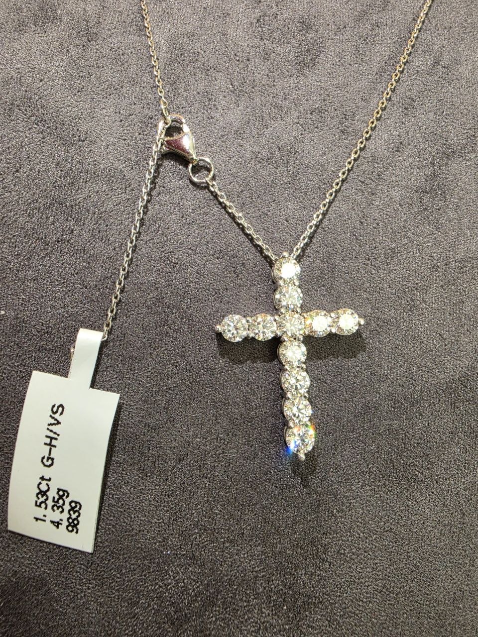 Крестик с бриллиантами 1,53ct