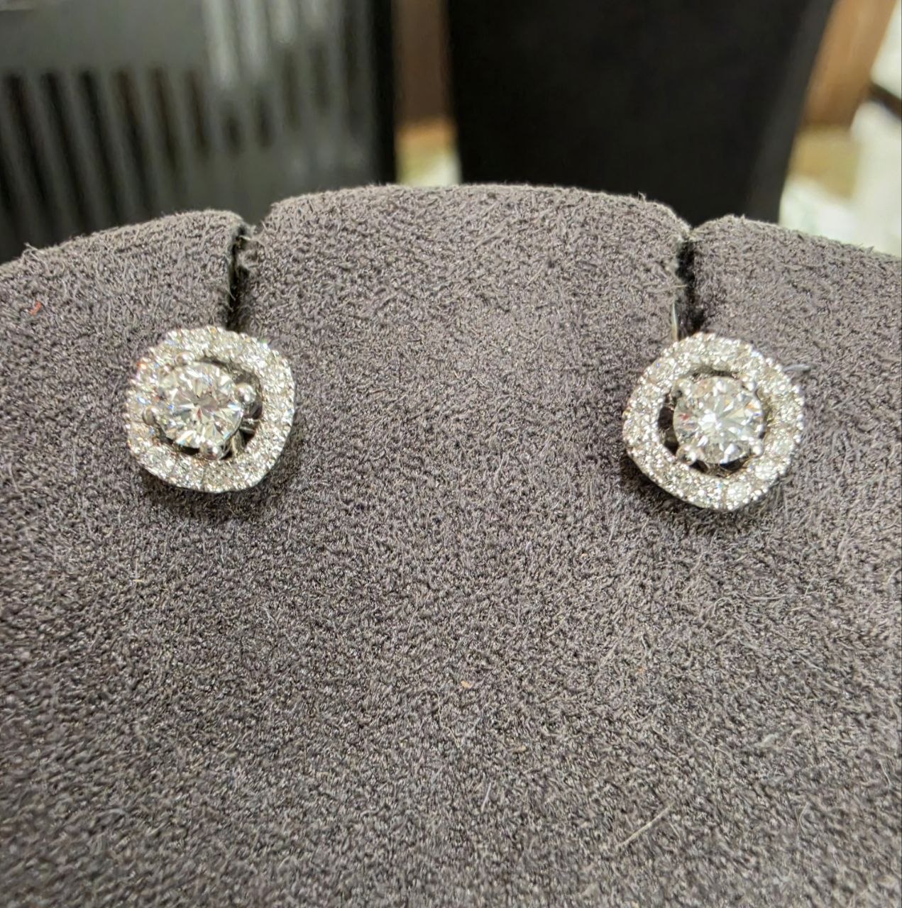 Серьги пуссеты трансформеры с бриллиантами 0,49ct.