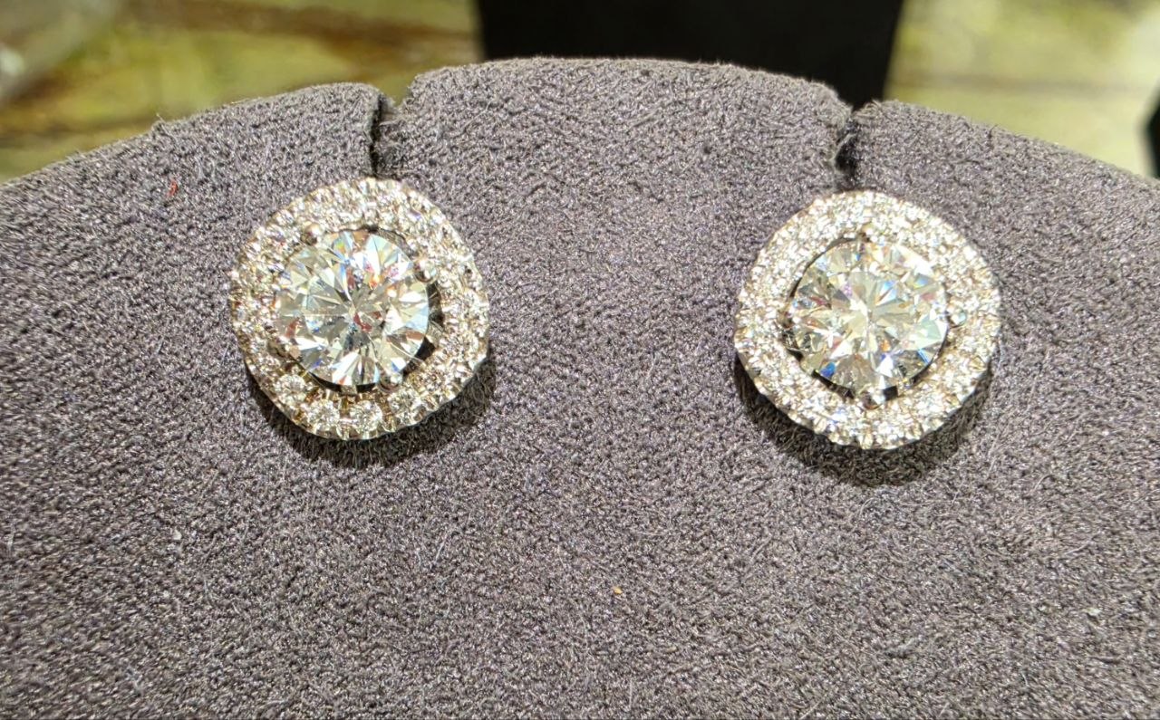 Серьги трансформеры с бриллиантами 2,37ct.